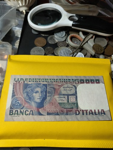 Banconota 50000 lire volto - banconota, di