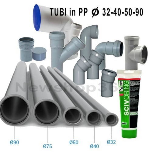 Tubo raccordo scarico pp - tubo, e