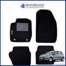 SERIE 4 TAPPETI - TAPPETINI IN MOQUETTE NERI PER FORD FIESTA VI DAL 2008 AL 2011
