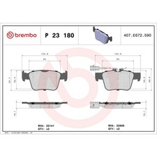 Kit pastiglie freno Brembo P 23 180, posteriori