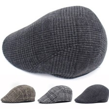 Uomo Cotone Golf Guida Basco Moda Cappello Coppola Caldo Inverno Morbido Piatto
