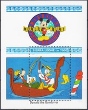 Sierra Leone 1992 Walt Disney Topolino Paperino Pippo Barca Cartoni Animati M S