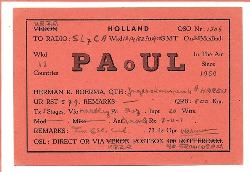 Stazione radio olandese - , qsl