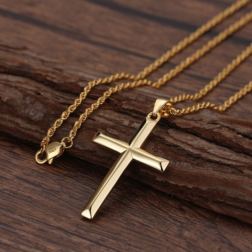 Ciondolo croce liscia oro