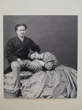 Foto Riproduzione Firenze Ritratto in Sala di Posa 1865 Circa