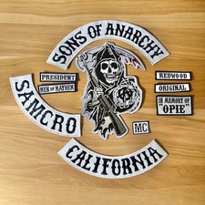 Sons Of Anarchy Jax Teller Leather Vest Embroidered Patches Set Iron On Sew