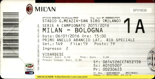 Biglietto stadio milan bologna - stadio,