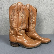 Stivali vintage Tony Lama da uomo taglia 8D in pelle marrone western cowboy made USA