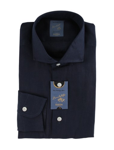 375 camicia blu scuro piena - camicia,