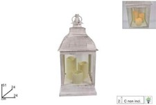 LanternaC/Candela a batteria Bianca tre modelli da 23cm-30cm-51cm a tre candele