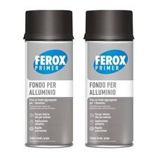 Primer Fondo Spray Grigio per Alluminio Ferox - 2 Bombolette da 400ml (800ml)