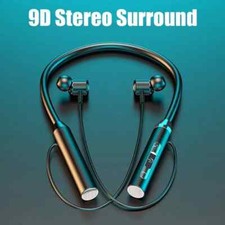 AURICOLARI BLUETOOTH 5.0 CUFFIE SPORT IN-EAR COLLARINO SENZA FILI STEREO WI-FI *