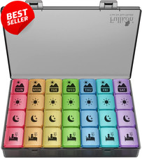 Organizzatore Pillole Settimanale Extra Large 4x Daily XXL 7 Giorni Scatola Medicina US