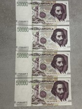 Lotto 4 Banconote 50.000 Lire