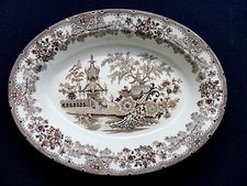 Oval serving plate decoration