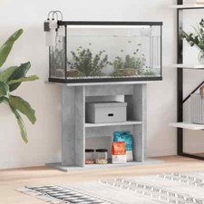 vidaXL Supporto Acquario 80x35x60 cm Legno Multistrato Grigio Cemento