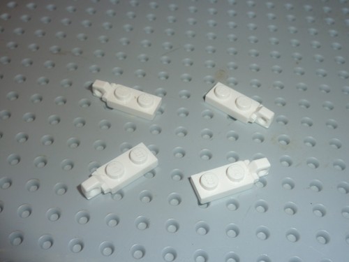 Lego white hinge plates - white,