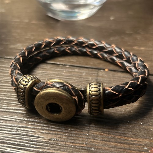 Bracciale pelle intrecciata