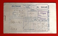 1945 biglietto aereo linea cagliari-roma con timbro tassa ige lire 50