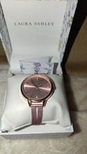 Orologio Laura Ashley cinturino maglia divisa quadrante Sunray scatola sigillata colore oro rosa