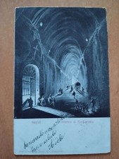 NAPOLI città -INTERNO DI PIEDIGROTTA 1900 CARTOLINA D'EPOCA
