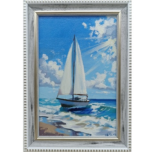 Paesaggio marino barca vela - marino,