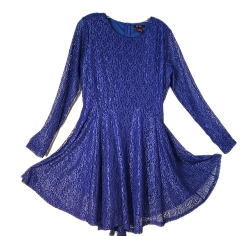 Abito pizzo blu royal medio