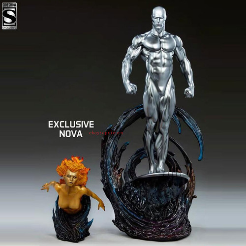 Statua surfista argento
