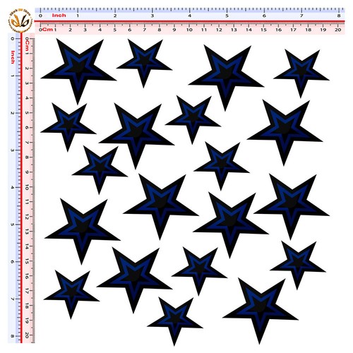 Stelle nero azzurre adesivi - nero,