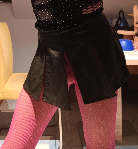 Gonna pelle nera kinky - di,