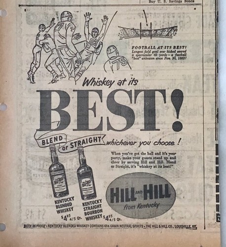Pubblicità giornale 1953 per