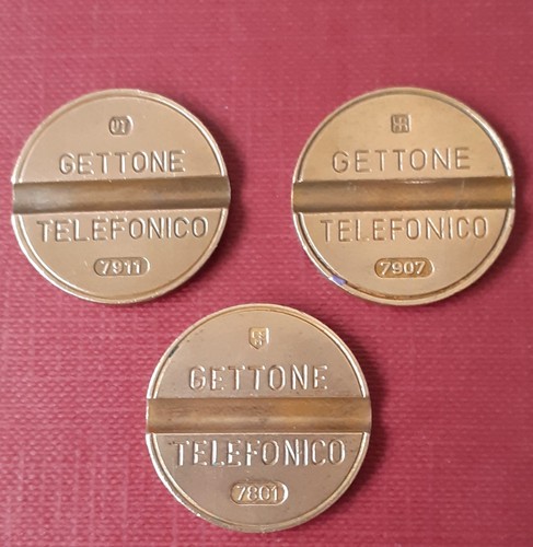 Tre gettoni telefonici - telefonici, da