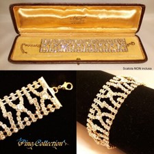 BRACCIALE simil-oro e strass alta bigiotteria tipo vintage BRACELET high quality