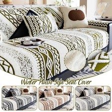 Copridivano Geometrico Nordico Invernale Peluche Morbido Antiscivolo Divano Asciugamano Tappetino