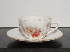 ANTICA TAZZINA CAFFÈ PORCELLANA BIANCA DECORO FLOREALE BAVARIA SELTMANN WEIDEN