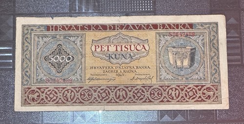 Banconota 5000 kuna croazia - 5000,