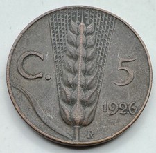 1926 R Italia 5 Centesimi -