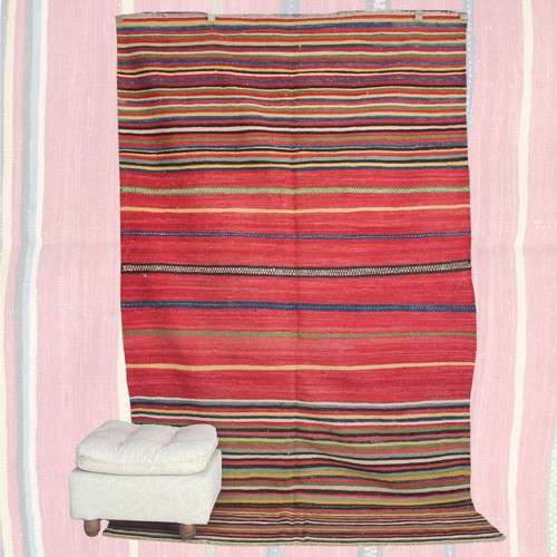 Kilim rosso righe vintage - rosso, a