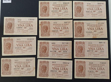 1 LIRA LIRE 1944 SUP REGNO LUOGOTENENZA BOLAFFI PREZZO PER 1 BANCONOTA IN FOTO