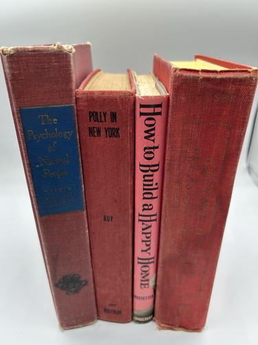 Lot red books shelf - lot, of