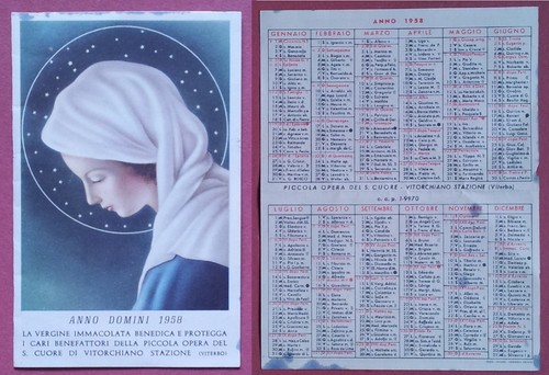 Calendarietto religioso anno - calendarietto,
