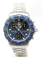 Orologio Tag Heuer f1 cronografo rattrappante vintage watch blue dial rare clock