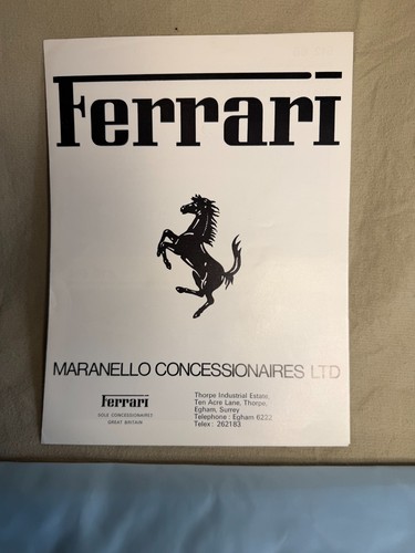 Brochure ferrari range - ferrari, 1977