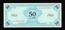 CINQUANTA 50 AM LIRE  ALLIED MILITARY CURRENCY OCCUPAZIONE AMERICANA ITALIA
