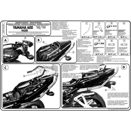 Telaietto posteriore monorack - telaietto,