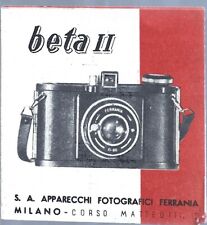 Ferrania Beta II -  Istruzioni