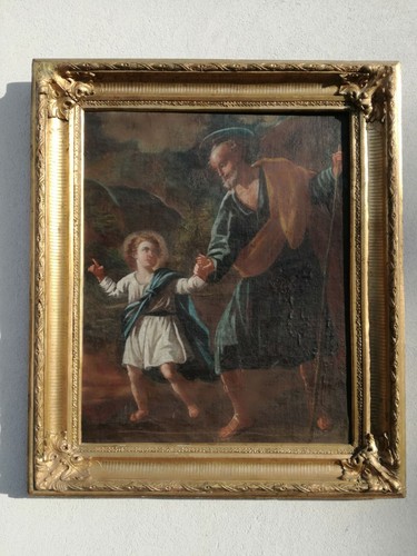 Dipinto antico olio tela - olio, su