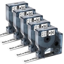 A45013 Nastro Compatibile con Dymo D1 45013 12mm x 7m Nero su Bianco Cartucce