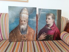 Coppia Antichi Dipinti Ad Olio