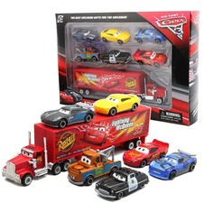 Cars Set Lightning Mcqueen Shérif Mack Camion Moulé Sous Pression Voiture En Mét